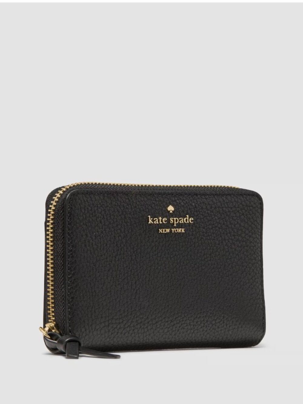 New Kate Spade Knott Medium Wallet Pebble Leather Black